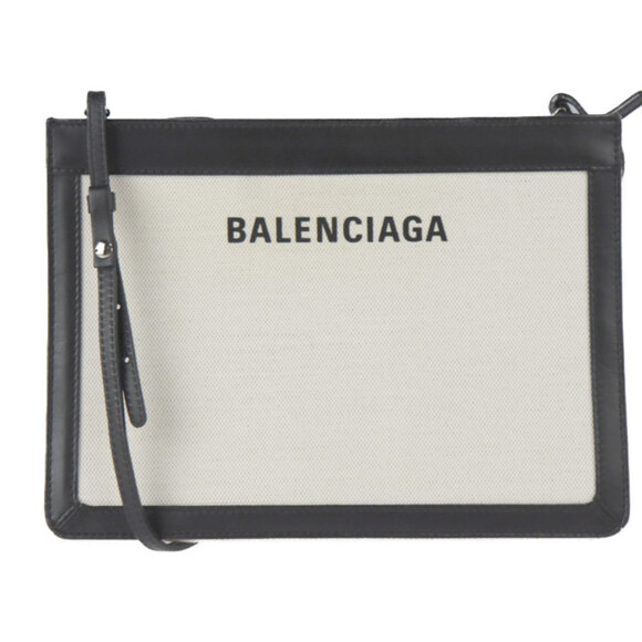 BALENCIAGA Black Leather Clutch Bag - Picture 1 of 9